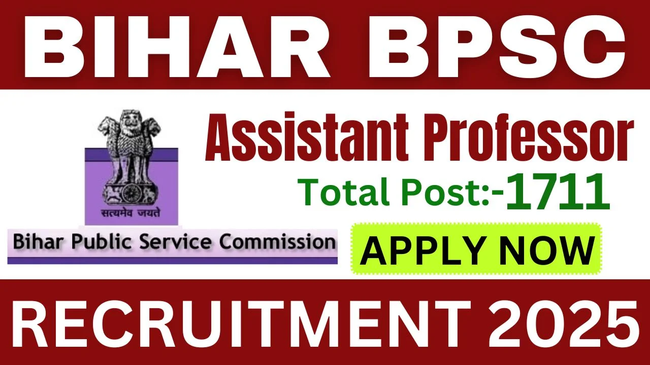 BPSC Assistant Professor Recruitment 2025 Online Form