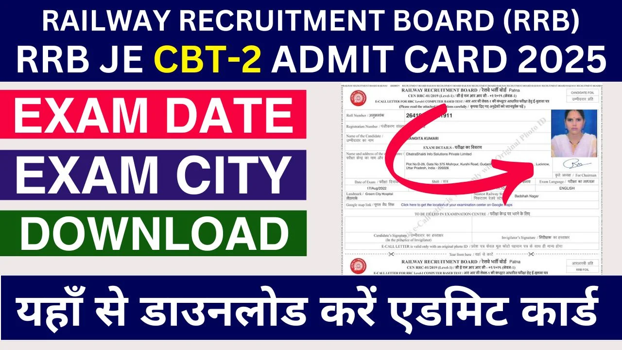 RRB JE Admit Card 2025