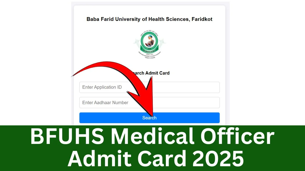 BFUHS Medical Officer Admit Card Link