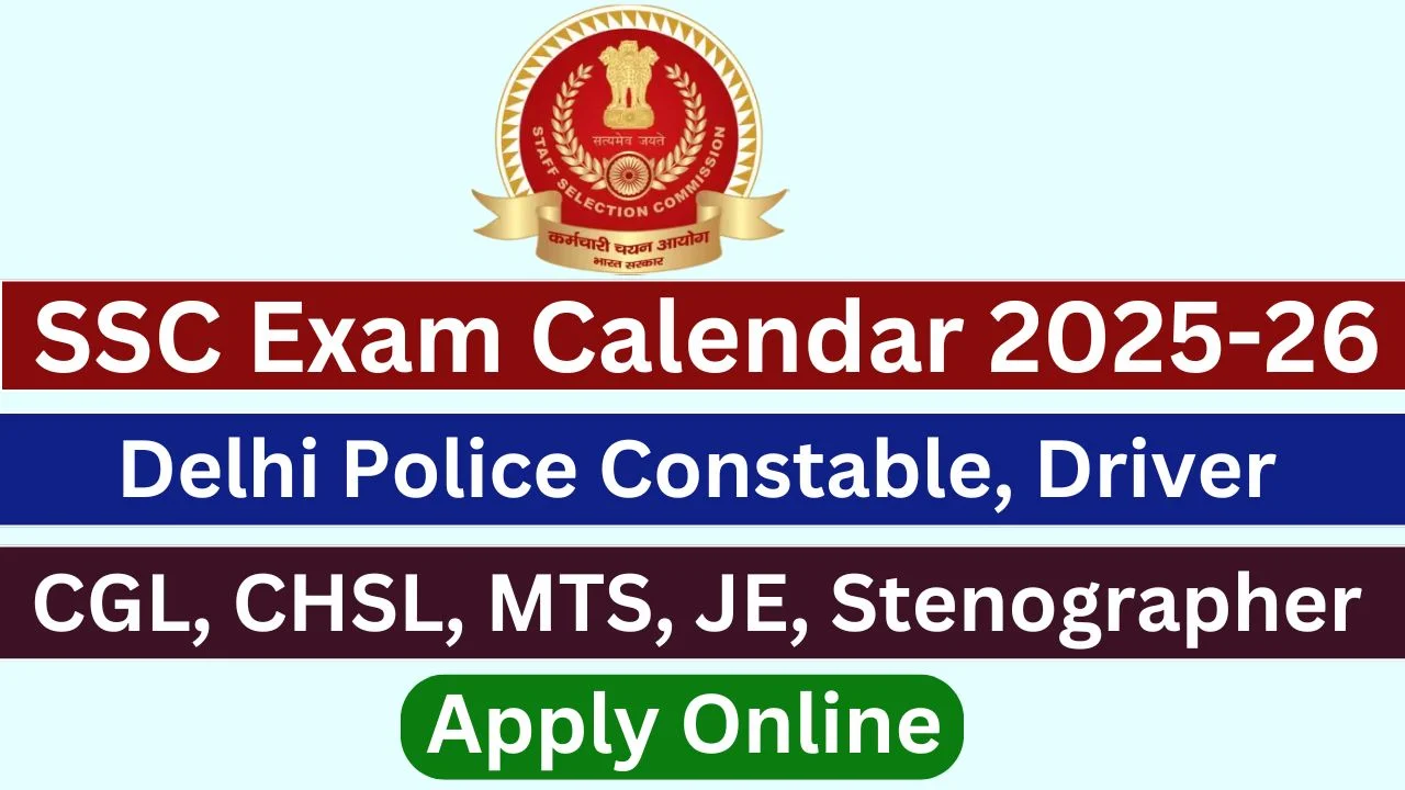 SSC Exam Calendar 2025-26