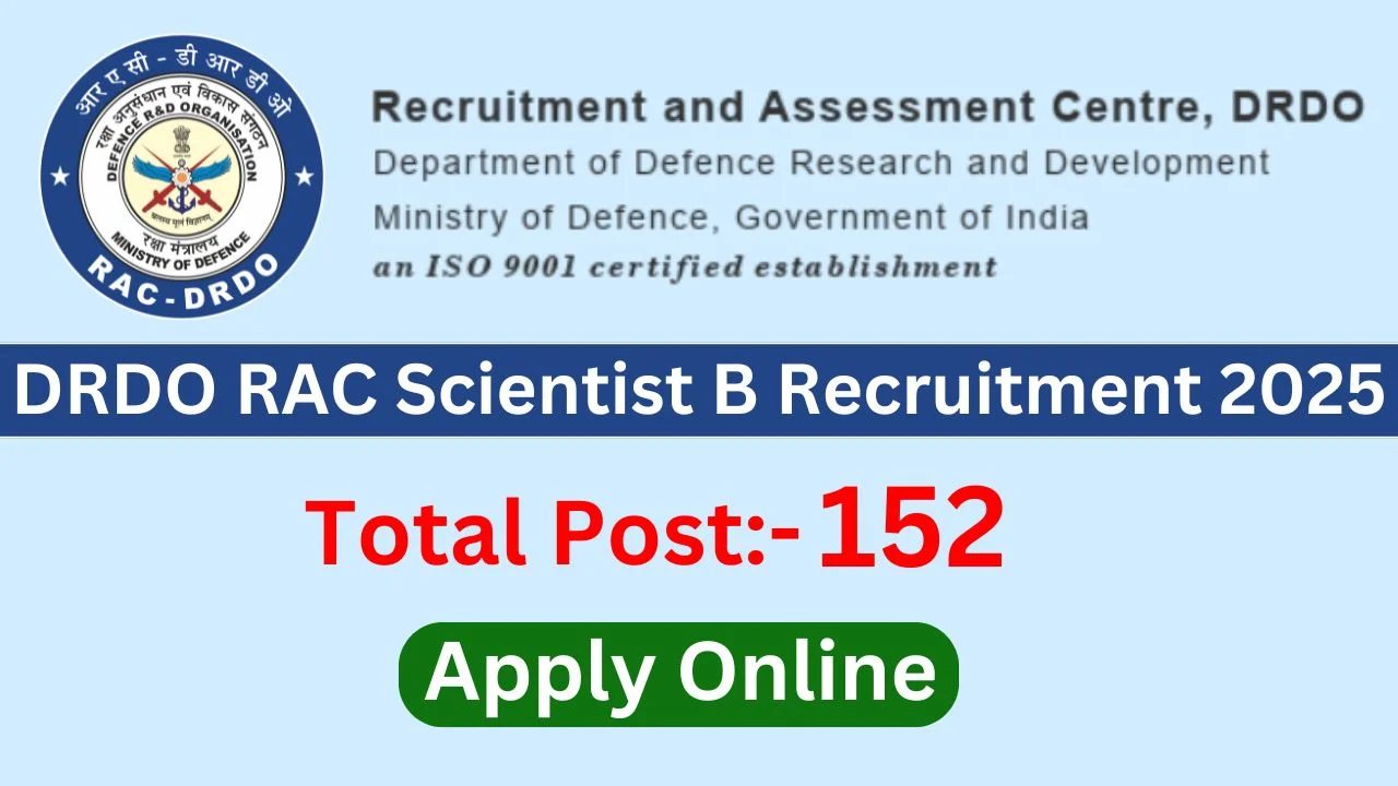 DRDO RAC Scientist B Recruitment