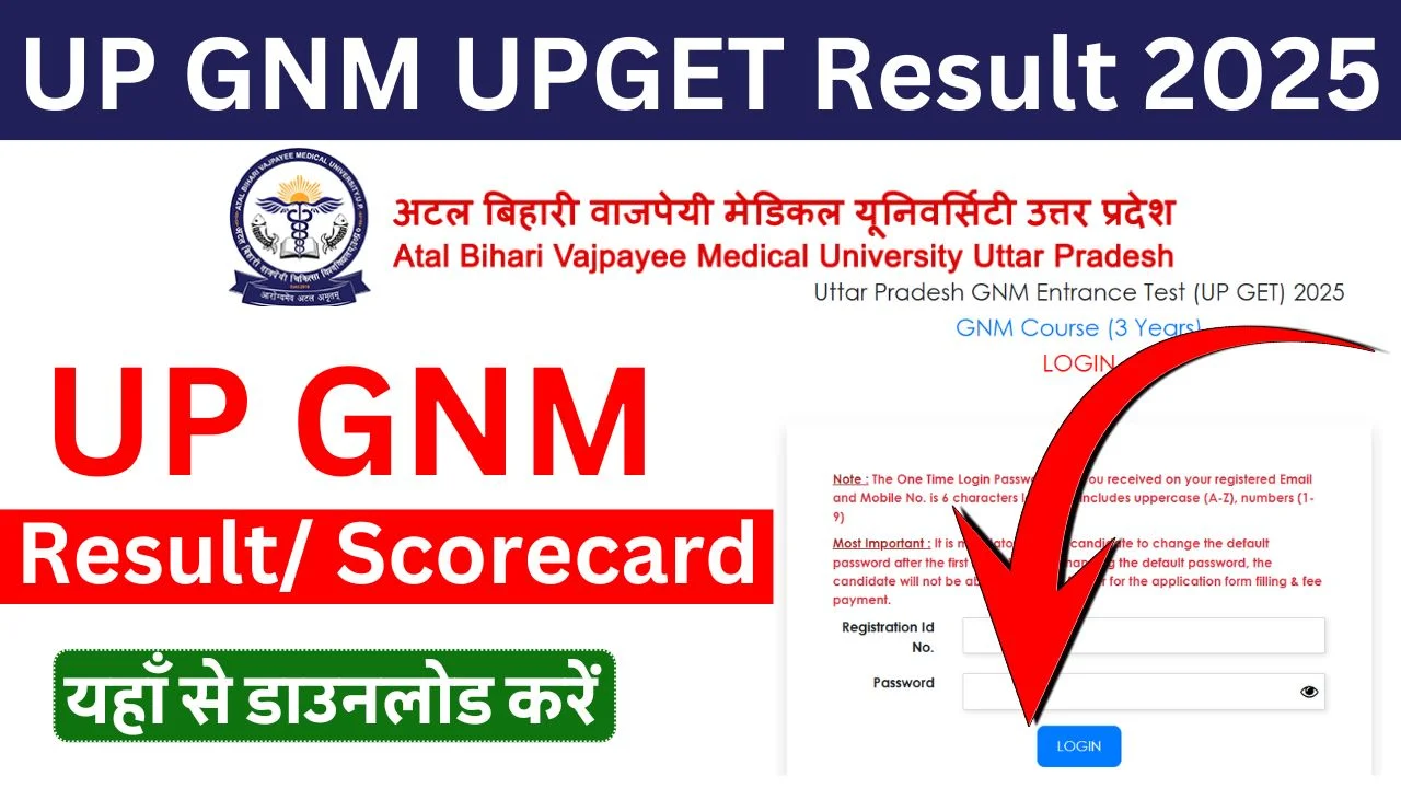 UP GNM UPGET Result 2025