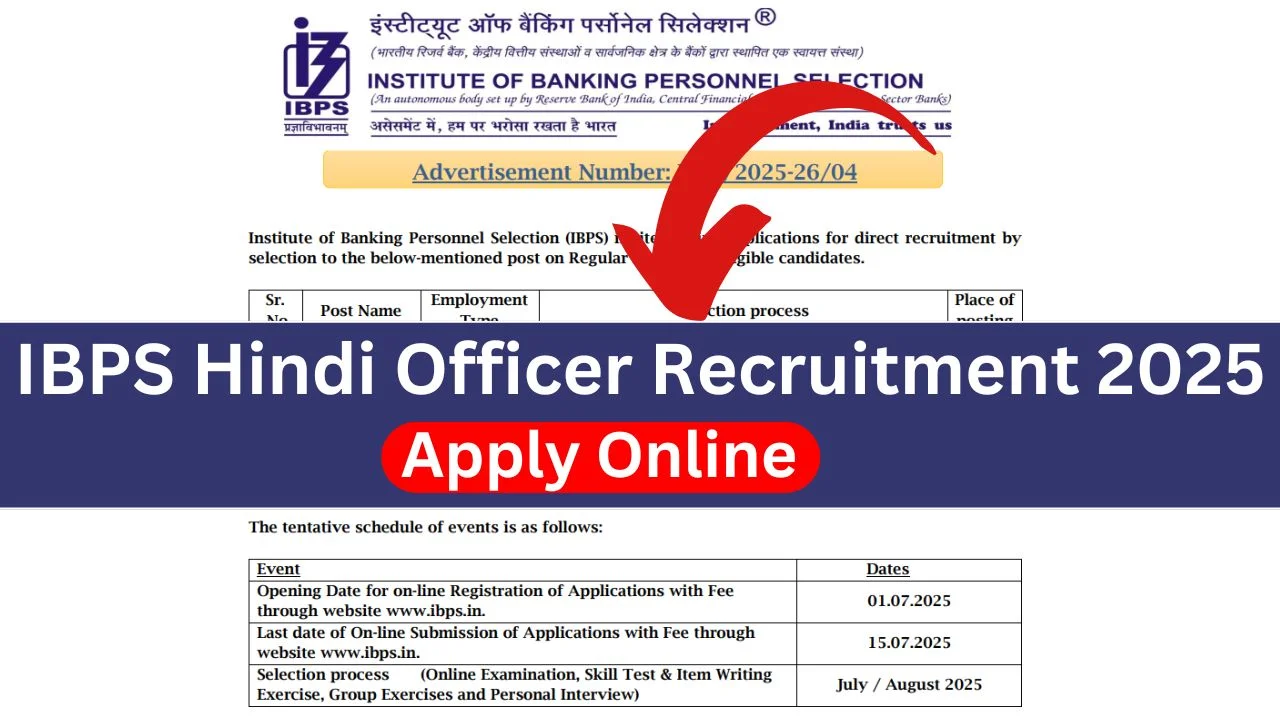 IBPS Hindi Officer Recruitment 2025