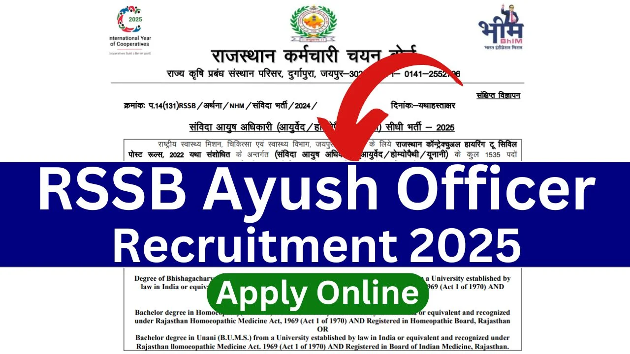 RSSB Ayush Officer Recruitment 2025