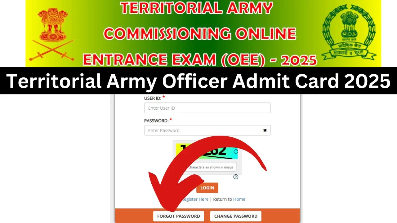 Territorial Army Officer Admit Card