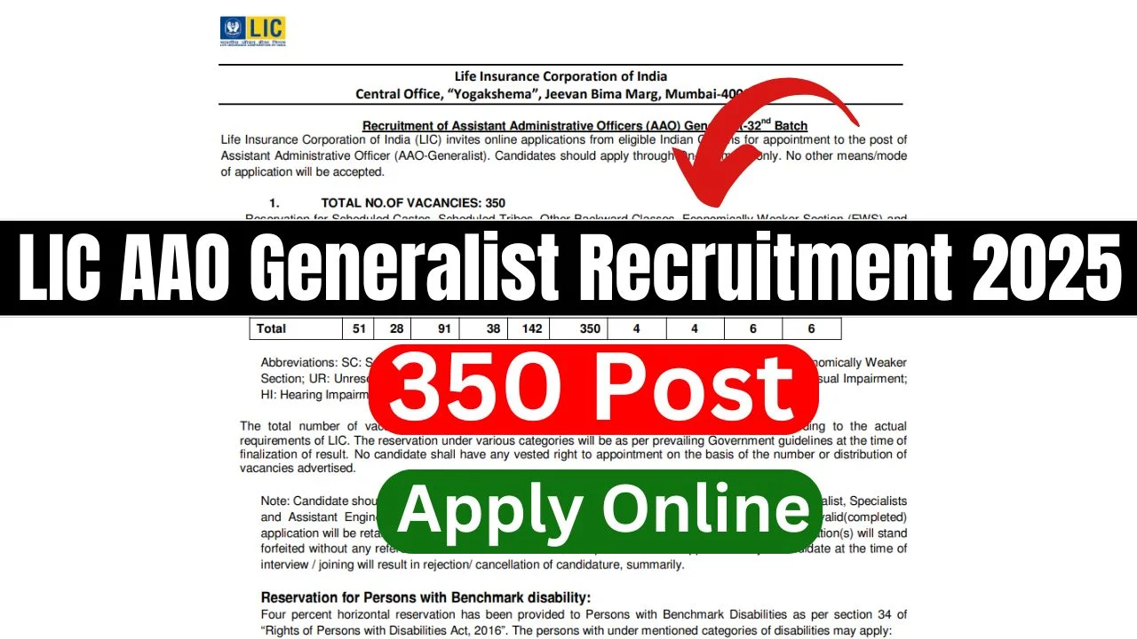 LIC AAO Generalist Recruitment