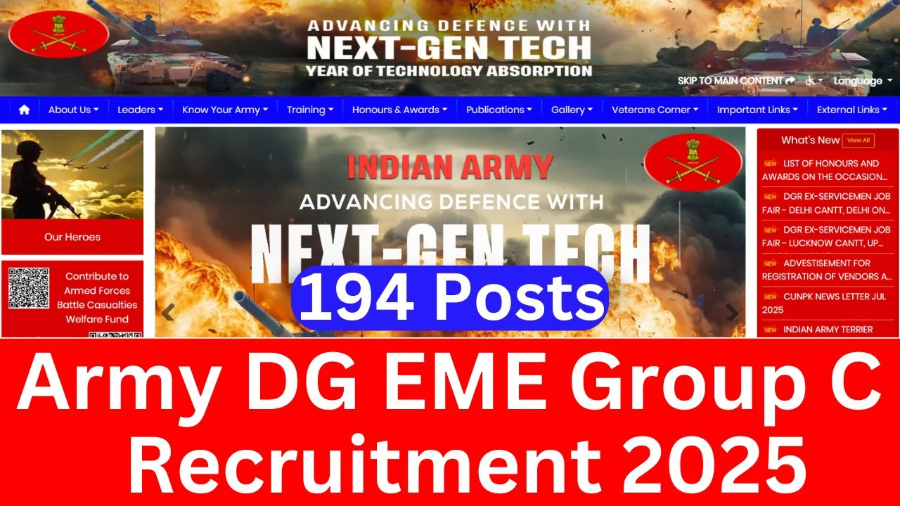 Army DG EME Group C Recruitment