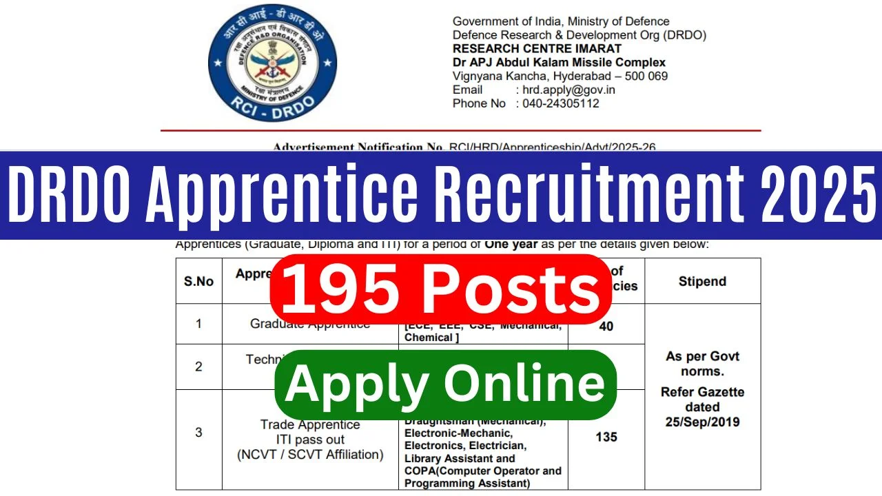 DRDO Apprentice Recruitment