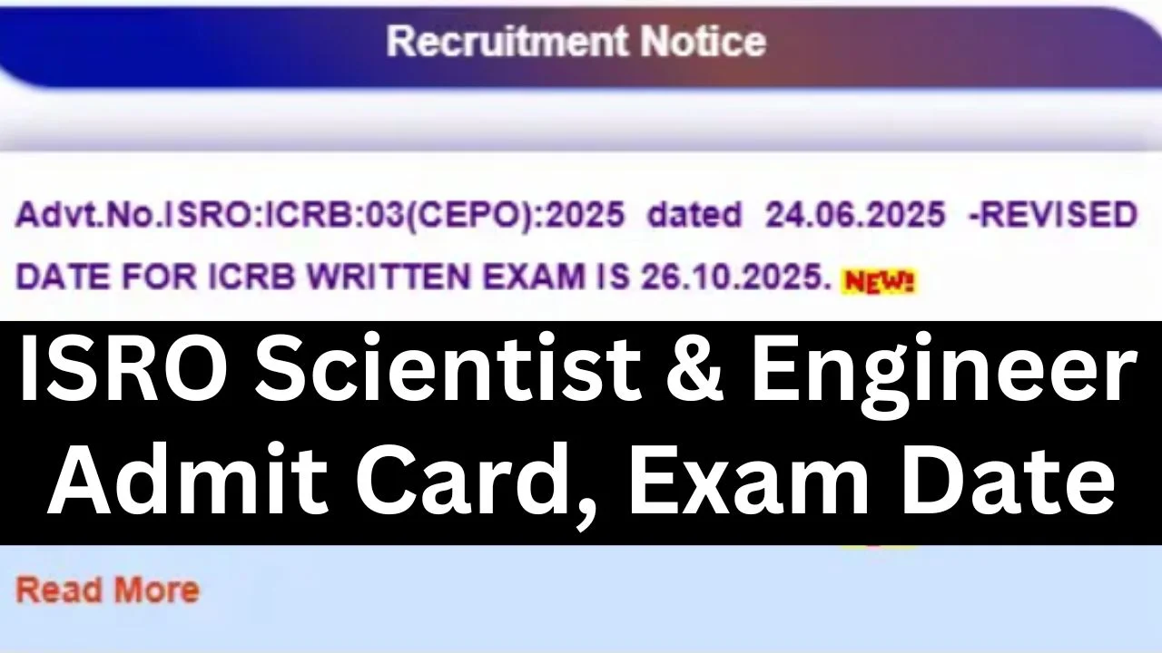 ISRO Scientist and Engineer Admit Card
