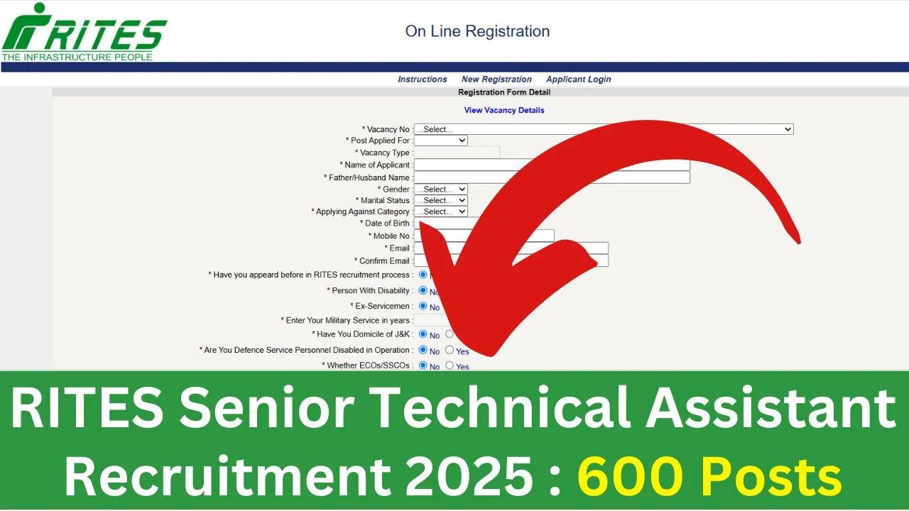 RITES Senior Technical Assistant Recruitment