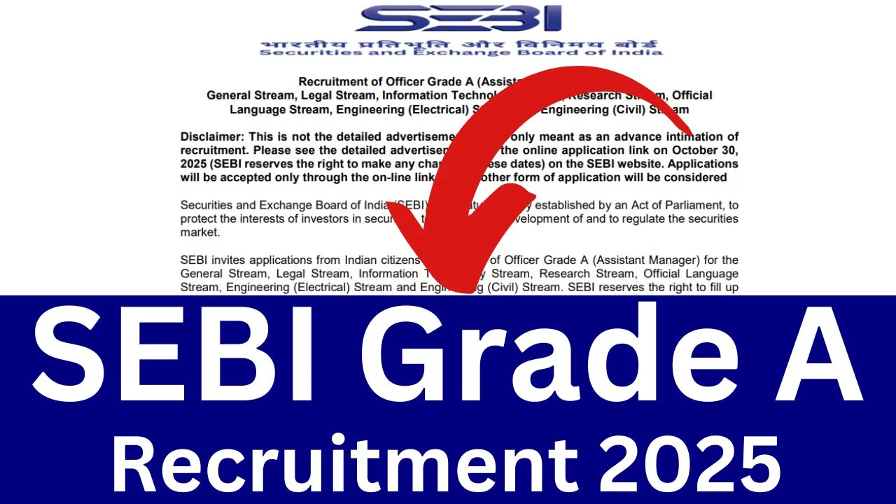SEBI Grade A Recruitment 2025
